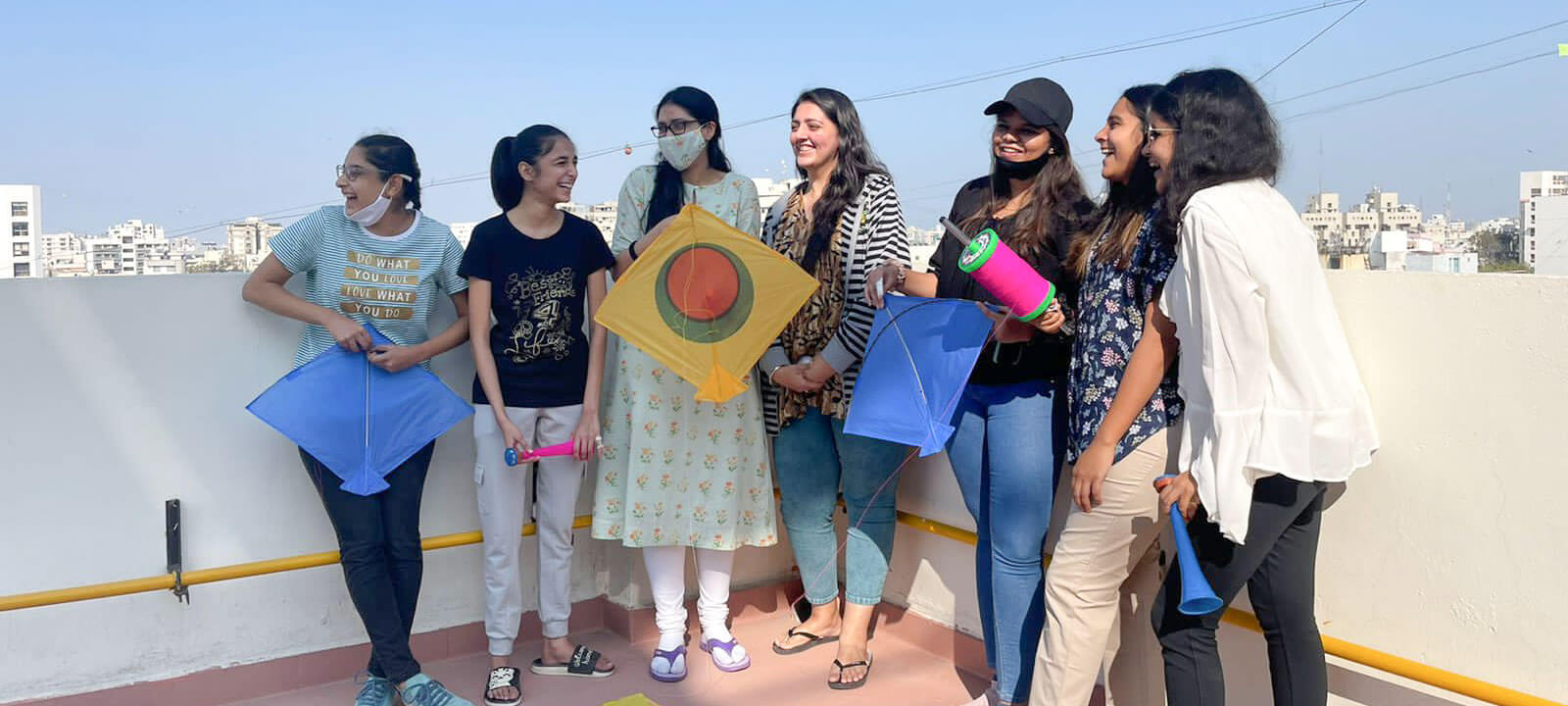 Girls are celebrating kite festival|FLH